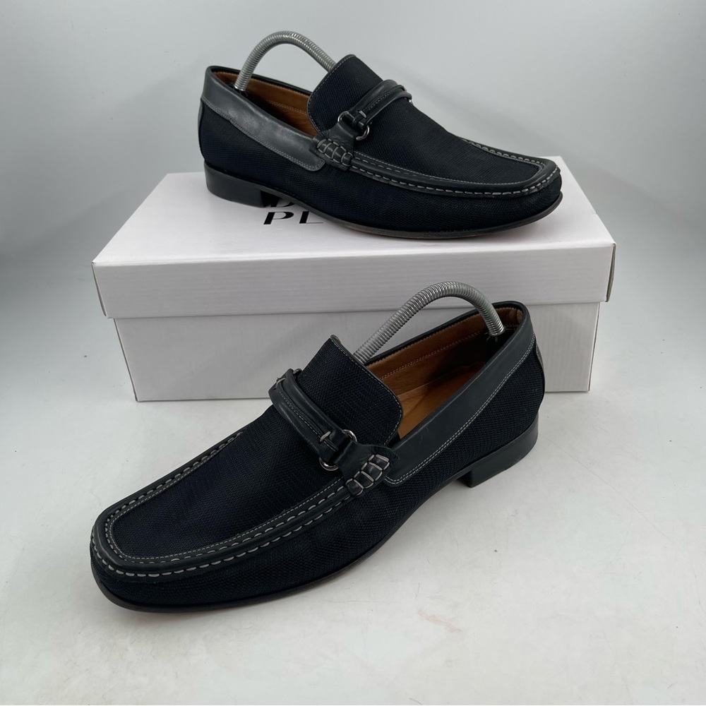 NIB! Donald Pliner Mens Donnie-Size 11.5M-Black Suede Moc Toe Bit Slip-On Loafer